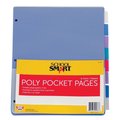School Smart Tabbed Poly Binder Pocket Page, Assorted Colors, 1 Set of 8 PK 081953
